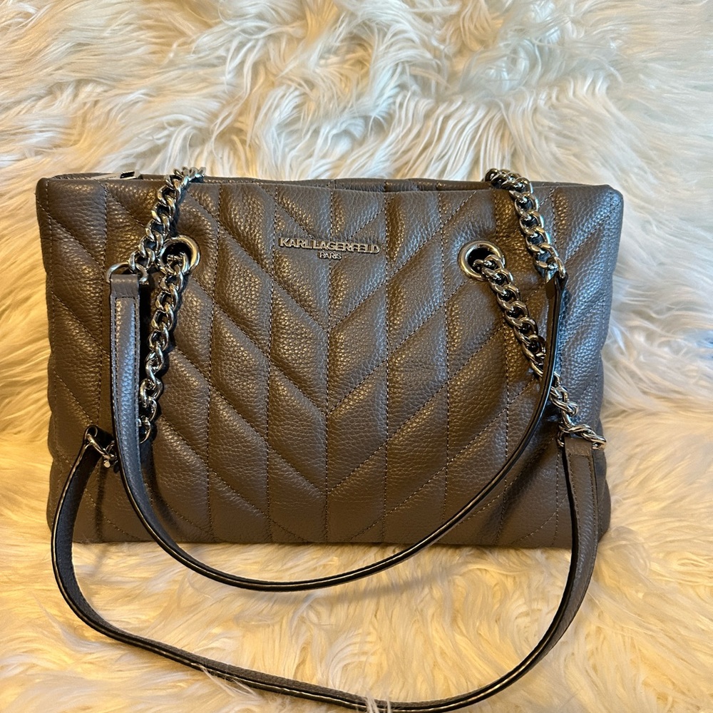 COPY - Karl Lagerfeld Chain Tote EUC Grey